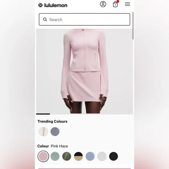 🆕Lululemon🍋Define Cropped Jacket Nulu Colour Pink Haze Sz 8